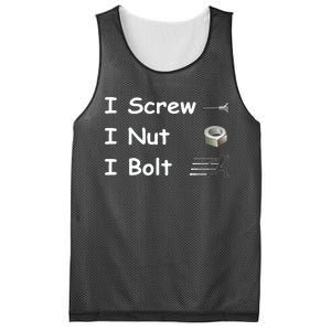 Screw A Nut Bolt Mesh Reversible Basketball Jersey Tank