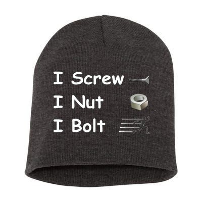 Screw A Nut Bolt Short Acrylic Beanie