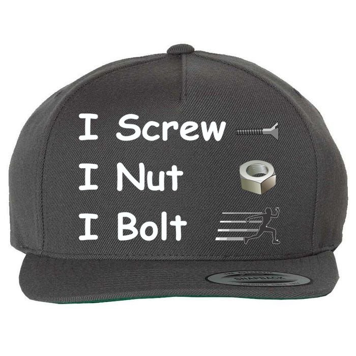 Screw A Nut Bolt Wool Snapback Cap