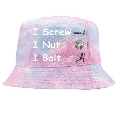 Screw A Nut Bolt Tie-Dyed Bucket Hat