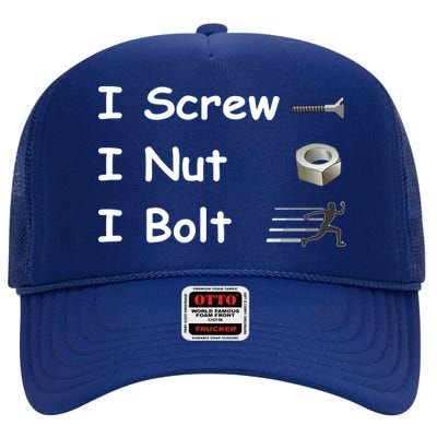 Screw A Nut Bolt High Crown Mesh Back Trucker Hat