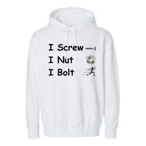 Screw A Nut Bolt Garment-Dyed Fleece Hoodie