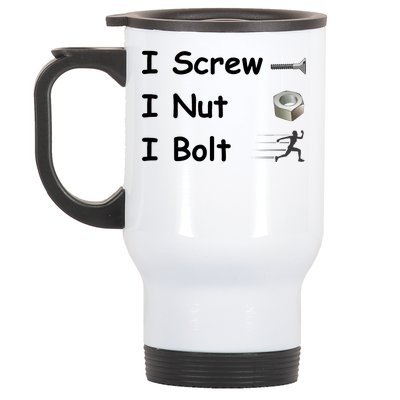 Screw A Nut Bolt Stainless Steel Travel Mug