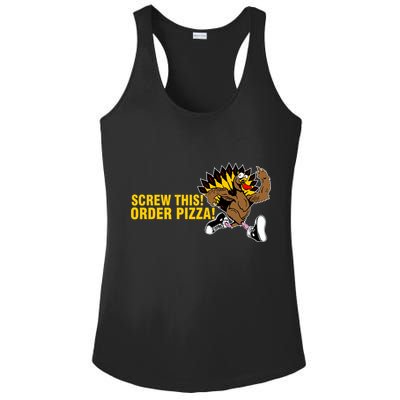 Screw This Order Pizza Turkey Running Ladies PosiCharge Competitor Racerback Tank