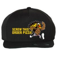 Screw This Order Pizza Turkey Running Wool Snapback Cap