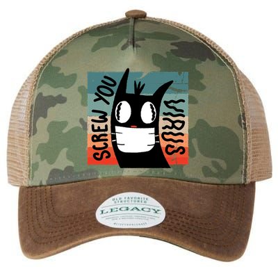 Screw You Virus Cat Legacy Tie Dye Trucker Hat