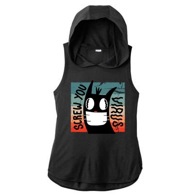 Screw You Virus Cat Ladies PosiCharge Tri-Blend Wicking Draft Hoodie Tank