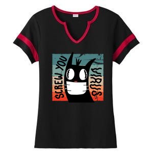 Screw You Virus Cat Ladies Halftime Notch Neck Tee