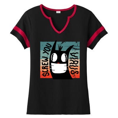 Screw You Virus Cat Ladies Halftime Notch Neck Tee