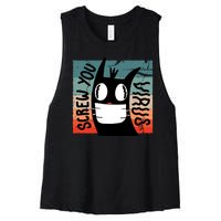 Screw You Virus Cat Women's Racerback Cropped Tank