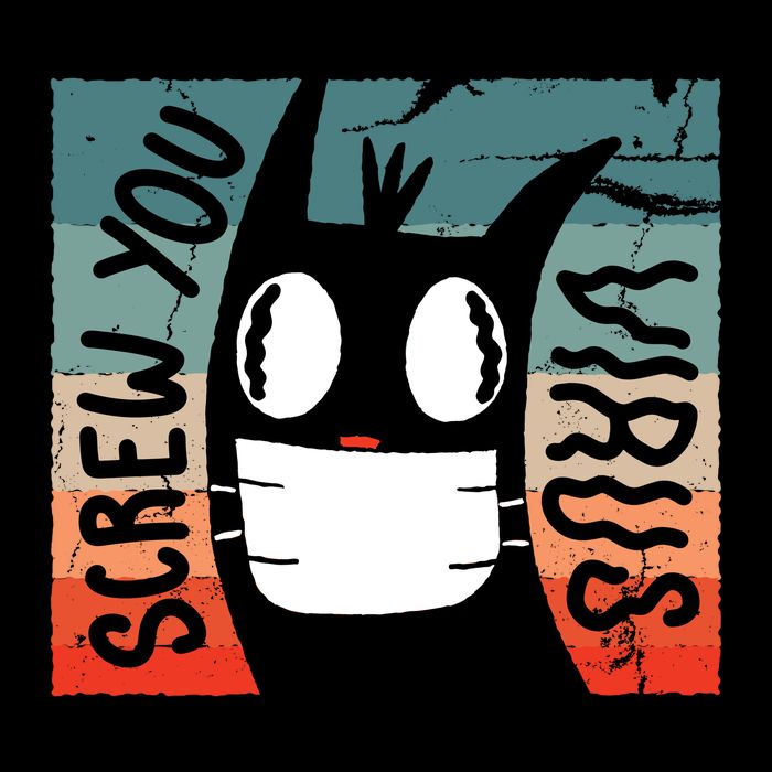 Screw You Virus Cat Tie-Dye T-Shirt