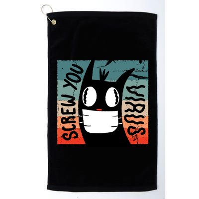 Screw You Virus Cat Golf Towel