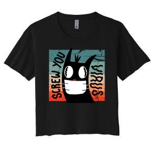 Screw You Virus Cat Women's Crop Top Tee