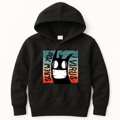 Screw You Virus Cat Kids Hoodie