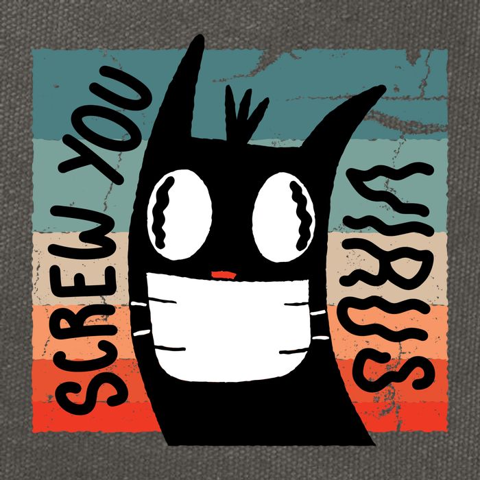 Screw You Virus Cat Cotton Canvas Backpack