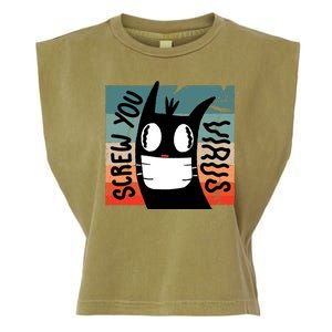 Screw You Virus Cat Garment-Dyed Women's Muscle Tee