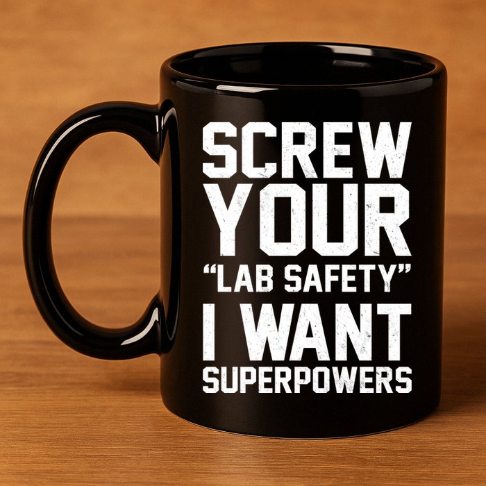 Screw Your Lab Safety I Want Superpowers 11oz C Handle Ceramic Mug