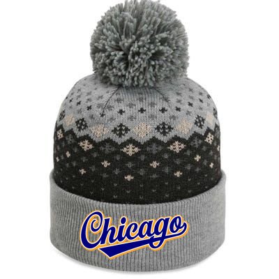 Script Chicago Logo The Baniff Cuffed Pom Beanie