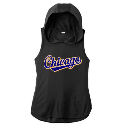 Script Chicago Logo Ladies PosiCharge Tri-Blend Wicking Draft Hoodie Tank