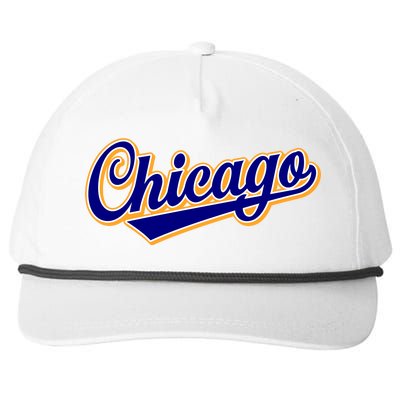 Script Chicago Logo Snapback Five-Panel Rope Hat