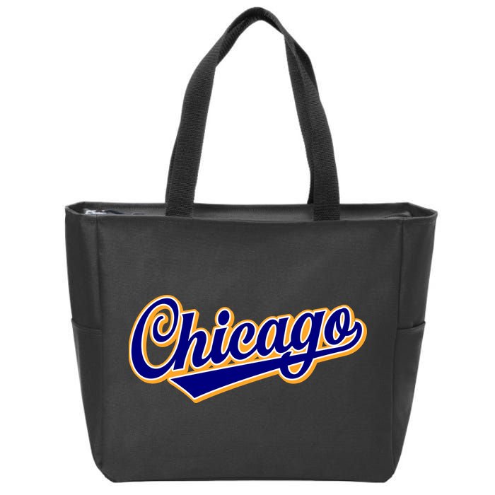 Script Chicago Logo Zip Tote Bag