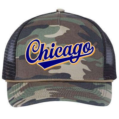 Script Chicago Logo Retro Rope Trucker Hat Cap