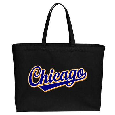 Script Chicago Logo Cotton Canvas Jumbo Tote