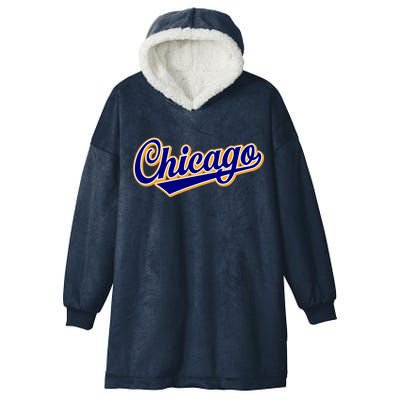 Script Chicago Logo Hooded Wearable Blanket