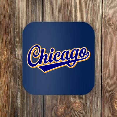 Script Chicago Logo Coaster