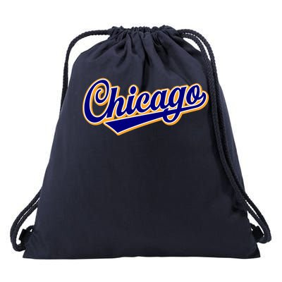 Script Chicago Logo Drawstring Bag