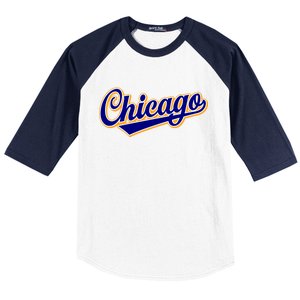 Script Chicago Logo Baseball Sleeve Shirt