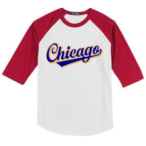 Script Chicago Logo Kids Colorblock Raglan Jersey