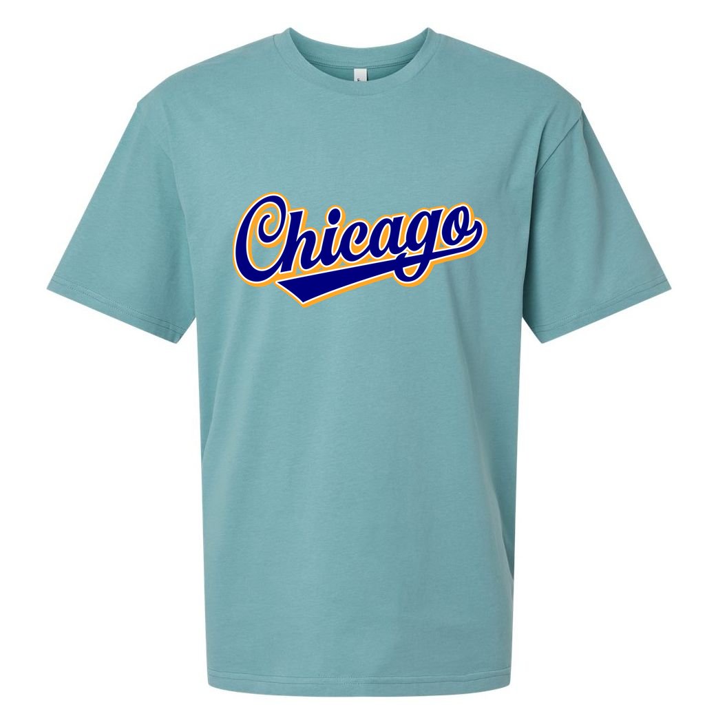 Script Chicago Logo Sueded Cloud Jersey T-Shirt