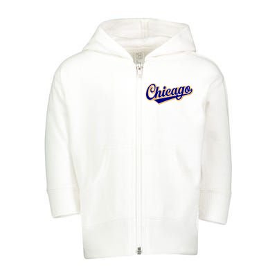 Script Chicago Logo Toddler Zip Fleece Hoodie