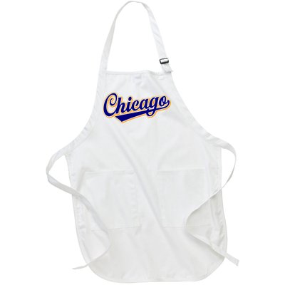 Script Chicago Logo Full-Length Apron With Pockets