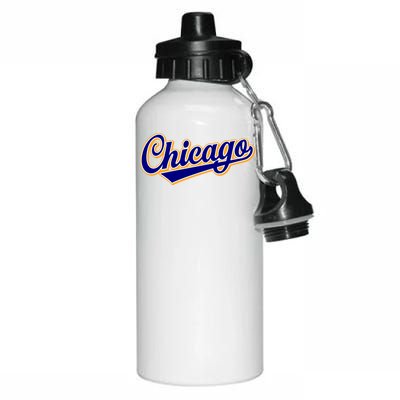 Script Chicago Logo Aluminum Water Bottle