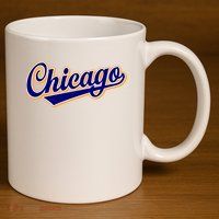Script Chicago Logo 11oz C Handle Ceramic Mug