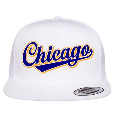 Script Chicago Logo Flat Bill Trucker Hat