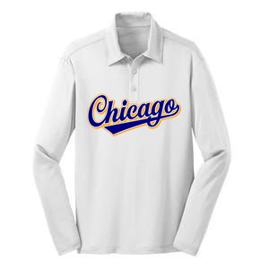 Script Chicago Logo Silk Touch Performance Long Sleeve Polo