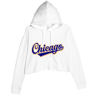 Script Chicago Logo Crop Fleece Hoodie