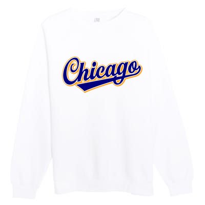 Script Chicago Logo Premium Crewneck Sweatshirt