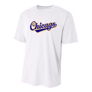 Script Chicago Logo Youth Performance Sprint T-Shirt