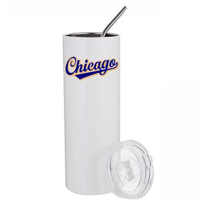 Script Chicago Logo Stainless Steel Tumbler