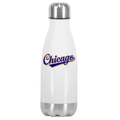 Script Chicago Logo Stainless Steel Insulated Water Bottle