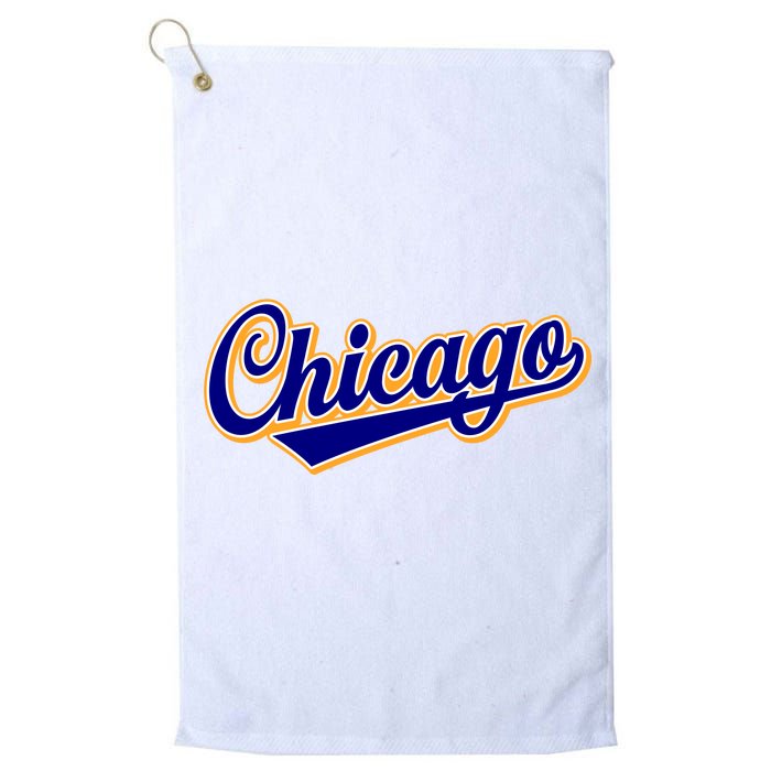 Script Chicago Logo Platinum Collection Golf Towel