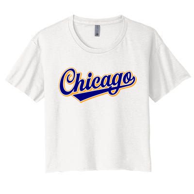 Script Chicago Logo Women's Crop Top Tee