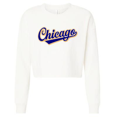 Script Chicago Logo Cropped Pullover Crew