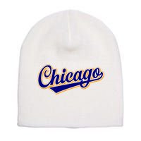 Script Chicago Logo Short Acrylic Beanie