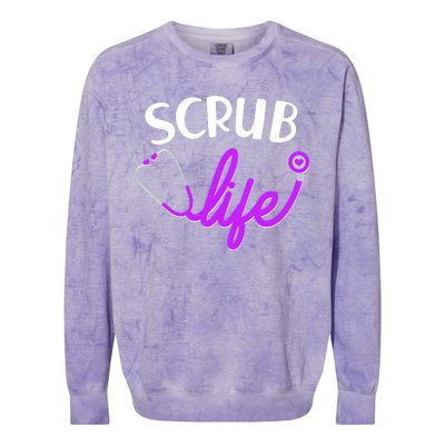 Scrub Life Stethoscope  Colorblast Crewneck Sweatshirt