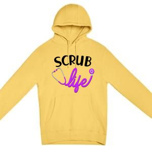 Scrub Life Stethoscope  Premium Pullover Hoodie